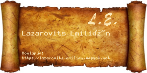 Lazarovits Emilián névjegykártya